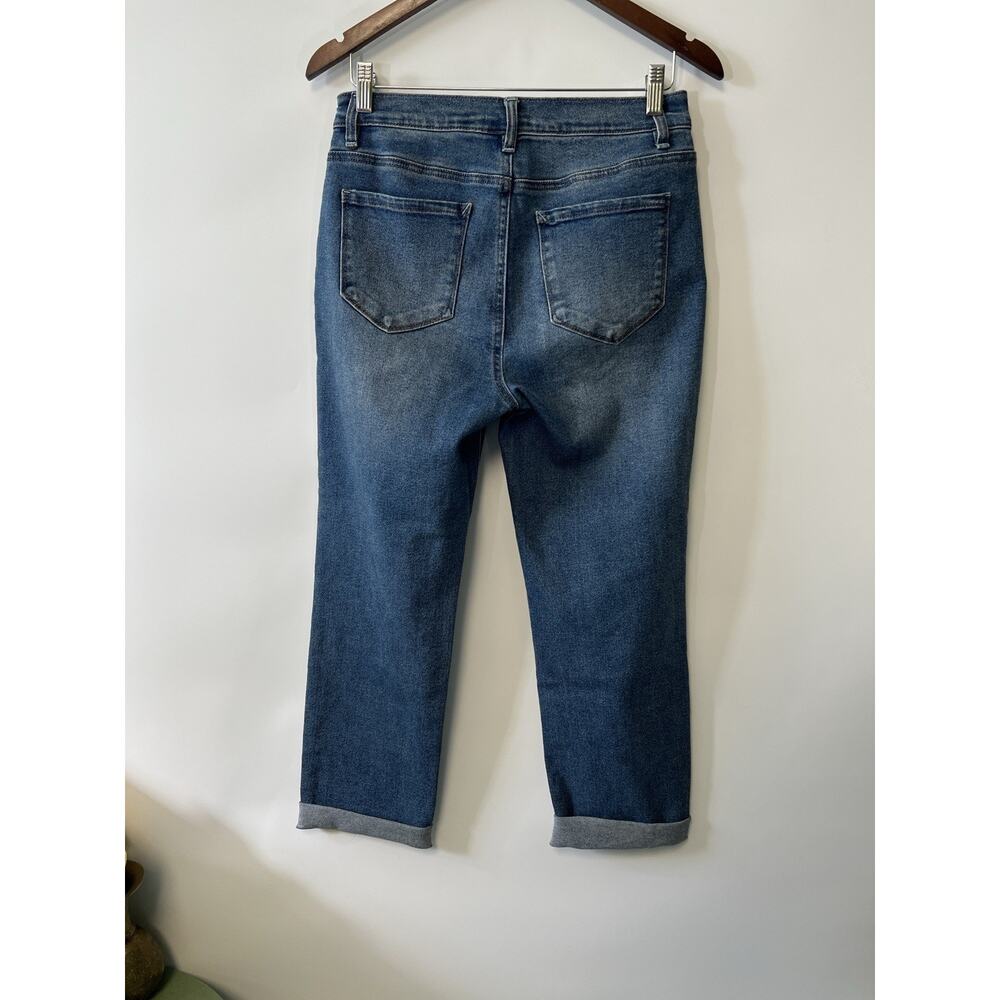 KENSIE JEANS Mid Rise Slim Straight Women’s Size 8/29 Raw Hem 30x27.5 Stretch - Picture 3 of 10